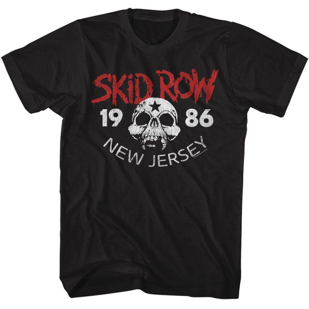 Skid Row New Jersey 86 Black Adult T Shirt
